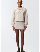 Pinko Bluza de trening decorata cu margele - Bej deschis