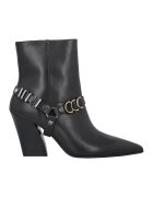 Pinko Botine de piele cu detalii metalice - Negru