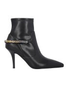 Pinko Botine de piele cu varf ascutit si garnituri de piele ecologica - Negru