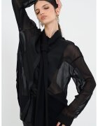 Pinko Camasa lejera semi-transparenta - Negru