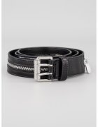 Pinko Curea de piele cu aspect dublat - Negru