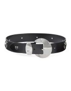 Pinko Curea de piele cu catarama rotunda - Negru