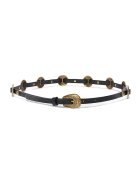 Pinko Curea de piele cu tinte si elemente metalice - Negru