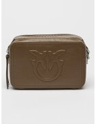Pinko Geanta crossbody de piele Carrie - Kaki