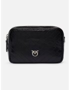 Pinko Geanta crossbody de piele cu doua compartimente - Negru