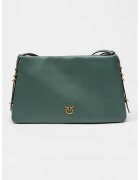 Pinko Geanta crossbody de piele cu trei compartimente - Verde persan