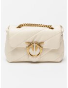 Pinko Geanta crossbody de piele Love Mini Puff - Crem - 15x21x9