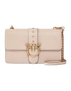 Pinko Geanta crossbody de piele Love One - Bej inchis
