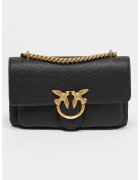 Pinko Geanta crossbody de piele Love Soft - Negru