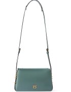 Pinko Geanta crossbody de piele Triplet Mini - Verde aquamarin