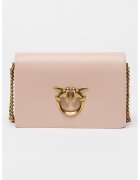 Pinko Geanta crossbody din piele Love Click Classic - Roz pastel