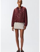 Pinko Hanorac regular fit decorat cu strasuri - Visiniu