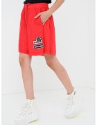 Pinko Pantaloni scurti din amestec de bumbac cu snur in talie - Rosu vermillion