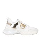Pinko Pantofi sport de piele ecologica si piele Ariel - Alb/Auriu