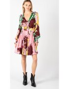 Pinko Rochie cu motive florale si volane