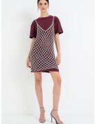 Pinko Rochie-tricou dreapta cu decolteu la baza gatului - Violet tyrian/Argintiu
