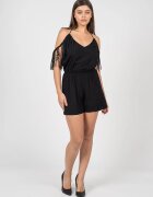 Pinko Salopeta scurta cu franjuri si decolteu halter -
