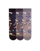 Pirin Hill Cutie cu 3 perechi de sosete Fine din bumbac organic Dorel Instalatorul culori inchise