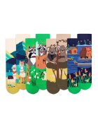 Pirin Hill Cutie cu 4 perechi de sosete din bumbac organic Arty Socks Animale Indragostite