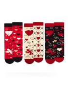 Pirin Hill Set 3 perechi de sosete bumbac organic cu inimioare Colour Cotton Amore
