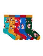 Pirin Hill Set 5 perechi de sosete bumbac organic de craciun Colour Cotton Wintertime