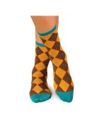 Pirin Hill Sosete bambus Comfort Feet Argyle Yellow Brown