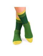 Pirin Hill Sosete bambus FINE BAMBOO cu buline si dungi verde inchis