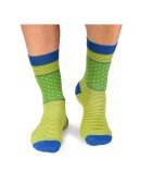 Pirin Hill Sosete bambus FINE BAMBOO cu buline si dungi verde lime