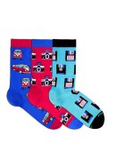 Pirin Hill Sosete bumbac BOX 3 Colour Cotton Socks RETRO Floppy disks Cameras Buses