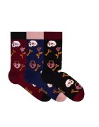 Pirin Hill Sosete bumbac CUTIE 3 Sosete de bumbac colorate DE ZIUA INDRAGOSTITILOR Bordeaux Blugi Negru