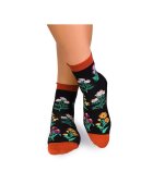 Pirin Hill Sosete bumbac de lungime medie - model floral - Negru