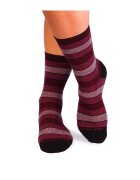 Pirin Hill Sosete bumbac organic cu dungi 98% COTTON RICH Bordeaux