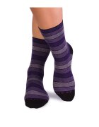 Pirin Hill Sosete bumbac organic cu dungi 98% COTTON RICH Violet