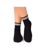 Pirin Hill Sosete bumbac organic negre cu 2 dungi albe Active Day - Negru