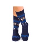 Pirin Hill Sosete calduroase din lana merino Snow - 43-46 EU - Albastru inchis