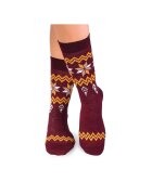 Pirin Hill Sosete calduroase din lana merino Snow Bordo - Visiniu