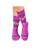 Pirin Hill Sosete calduroase din lana merino Snow Fucsia -