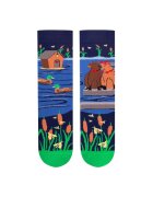 Pirin Hill Sosete din bumbac organic Arty Socks Capybara Indragostita Albastru inchis