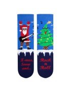 Pirin Hill Sosete din bumbac organic de Craciun Arty Socks Santa Rocker - Albastru