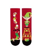 Pirin Hill Sosete din bumbac organic de Craciun Arty Socks Spiridus Vesel Bordo deschis