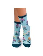 Pirin Hill Sosete Fine din Bumbac organic cu model floral Menta
