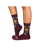 Pirin Hill Sosete merino Ethno Fine Bordeaux -