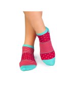 Pirin Hill Sosete scurte bambus FINE BAMBOO cu buline si dungi roz fucsia