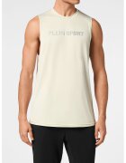 Plein Sport Tricou fara maneci cu logo - Crem