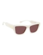 Polaroid Ochelari de soare - cat-eye cu lentile polarizate - Alb/Maro cognac