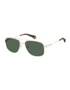 Polaroid Ochelari de soare cu lentile polarizate si rama metalica - Auriu/Negru stins