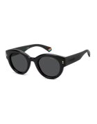 Polaroid Ochelari de soare rotunzi unisex cu lentile polarizate - Gri inchis