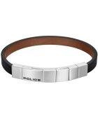 Police Bratara Men piele PEAGB0038402 - Negru - Argintiu