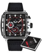 Police Ceas barbat mecanism quartz - 4 curele interschimbabile - negru