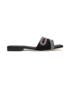 Pollini Papuci dama 305204479 - Piele naturala - Negru - Negru